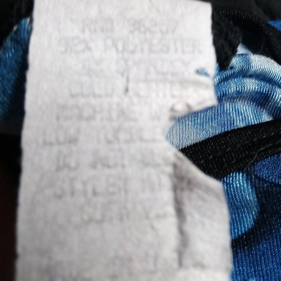 Vintage PerSeption Blue Rose Polyester Blouse Crop Top T-Shirt - Picture 4 of 5